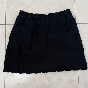 J. Crew Navy Blue Mini Skirt with pockets and scalloped trim